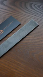 Hand-forged carbon Damascus steel bar – 500×31×3.1 mm, 395 g – U8A, ShKh-15, 5KhNMA, 45 steel – Brothers Berezhnye