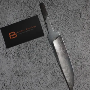Hand-forged knife blade – Х12МФ core with stainless damascus jacket, 205mm