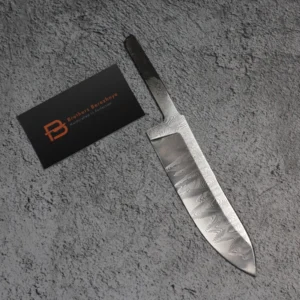 Hand-forged knife blade – Х12МФ core with stainless damascus jacket, 205mm
