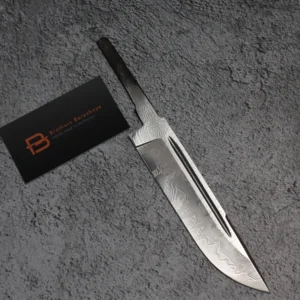 Hand-forged knife blade – Х12МФ core with stainless damascus jacket, 205mm