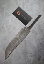 Hand-forged Damascus steel blade made from U8A, ShKh-15, 5KhNMA, and 45 steel – 85 mm length, etched finish