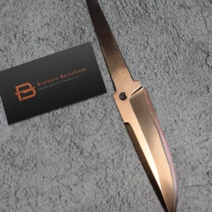San Mai knife blade blank with K340 core, copper interlayer and stainless cladding – 215 mm, 62 HRC – Brothers Berezhnye