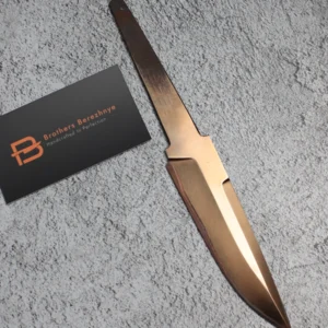 San Mai knife blade blank with K340 core, copper interlayer and stainless cladding – 215 mm, 62 HRC – Brothers Berezhnye