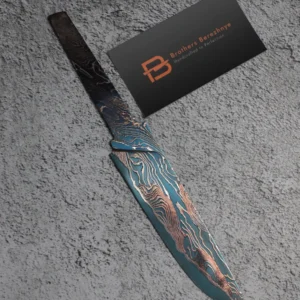 San Mai Knife Blade – 9ХФ Core with Nickel & Stainless Damascus | 62 HRC